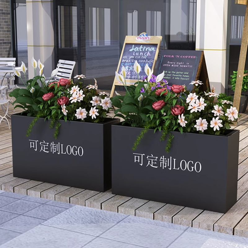 Factory Price Customized Outdoor Metal Square Flower Pot