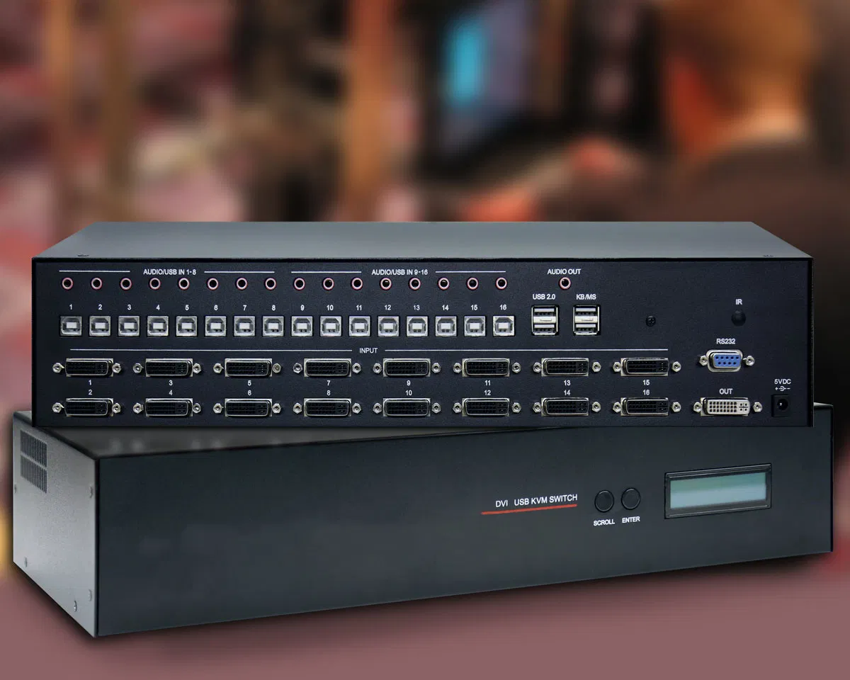 KVM-коммутатор 1x4, 1x8, 1x16 VGA-USB-PS/2 с OSD