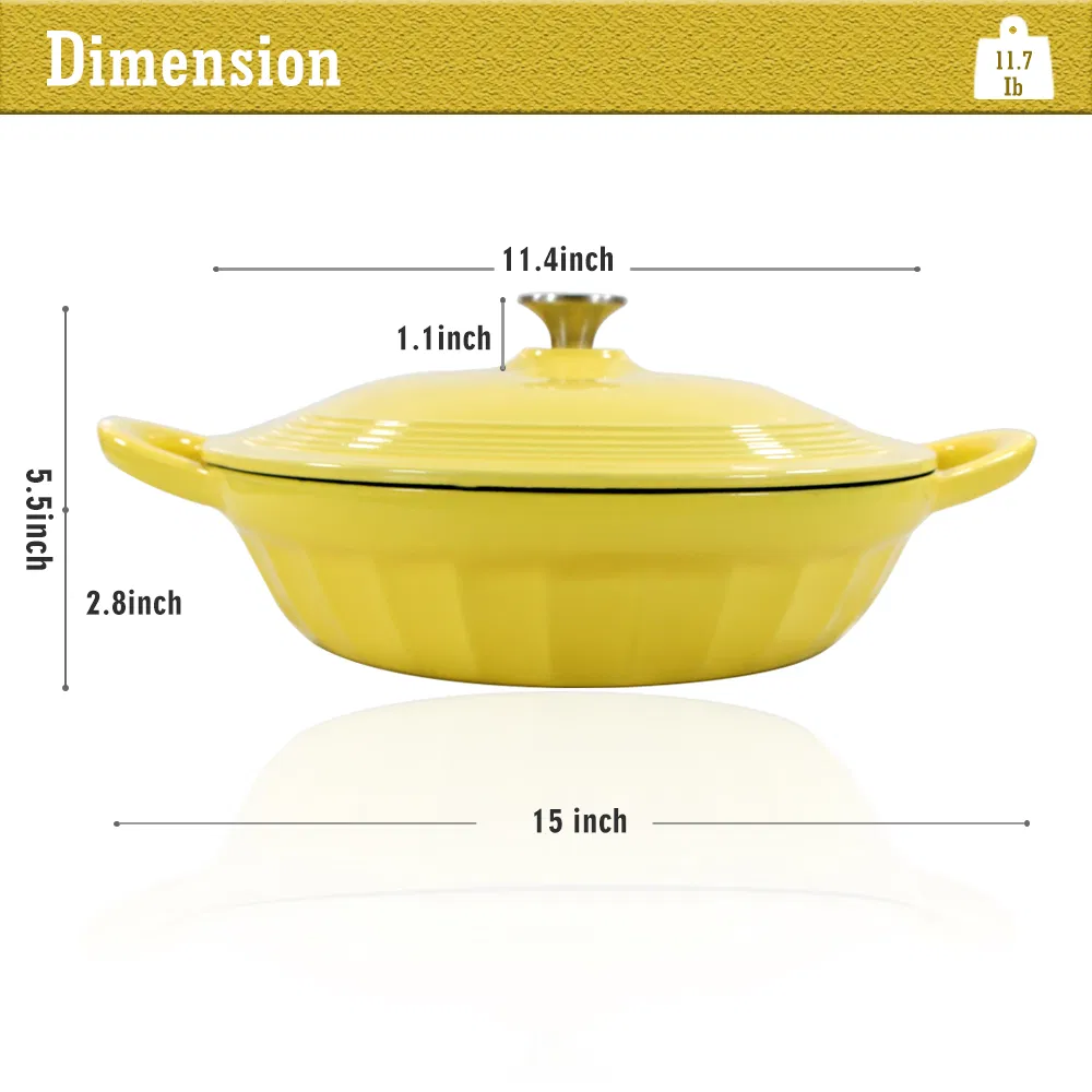 Чугунная эмалированная кастрюля-кокот 29 см Cookwin