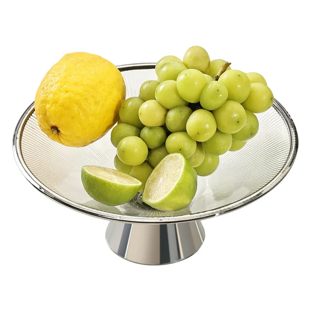 Multifunctional Fruit Basket Simple Glass Plate Sandwich Tray Large Capacity Shelf Ci24744