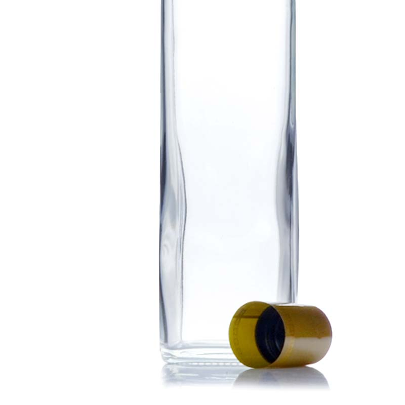 100ml 250ml500ml 750ml1l Clear Square Glass Olive Bottle with Easy Pour Spout Set