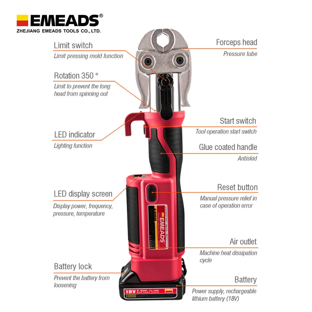 Electric Copper Pipe Crimping Tool for Plumbing Projects