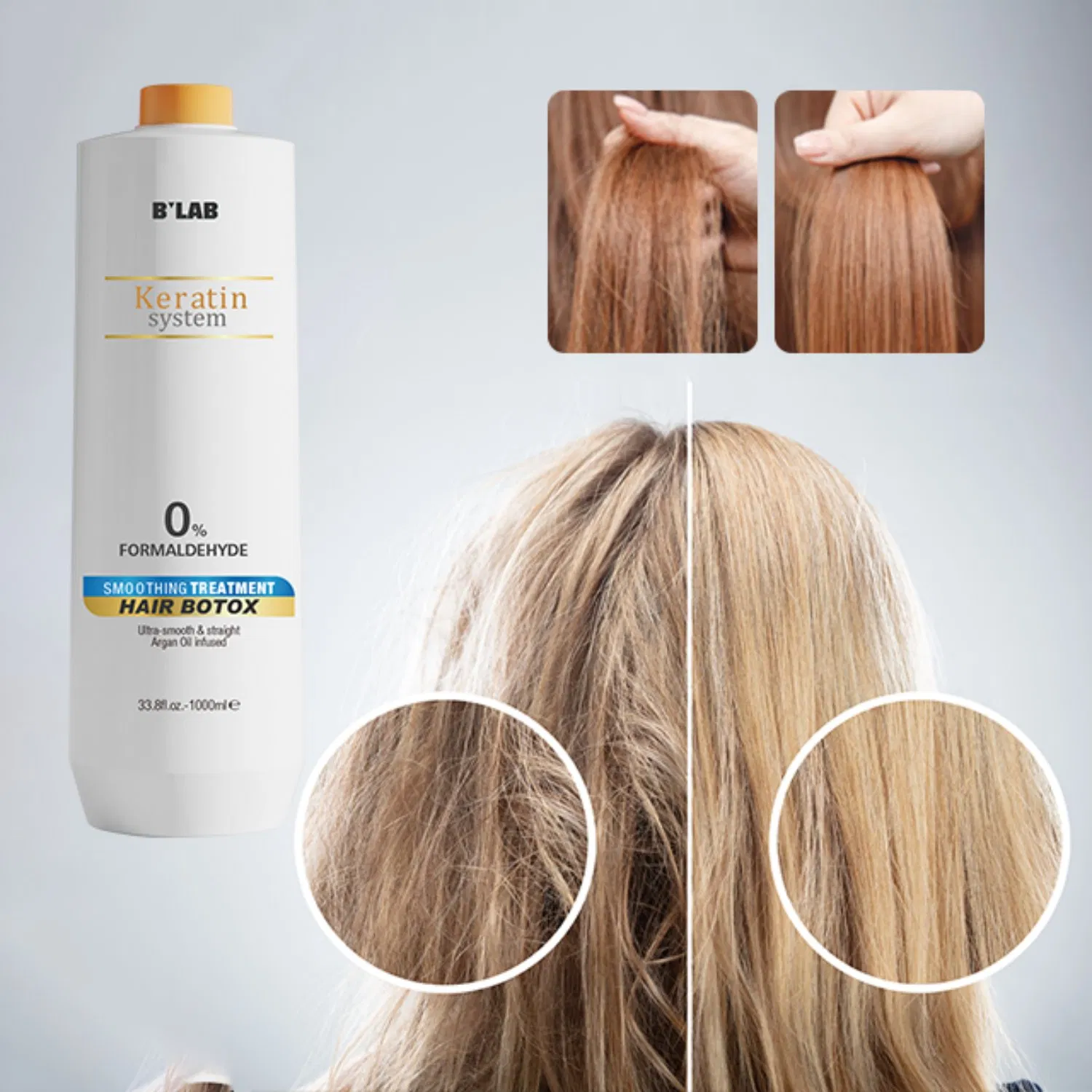 1000ml Professional Formula Brazilian Keratin Collagen Hair Straightening Treatment Cream