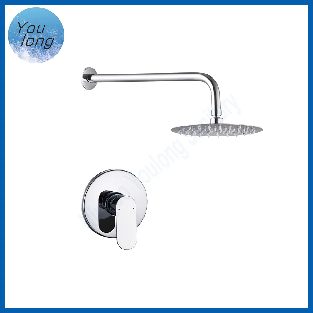 Economic Round Concealed Shower Head Set Modern Wall Mounted Bathroom Shower Faucet Set