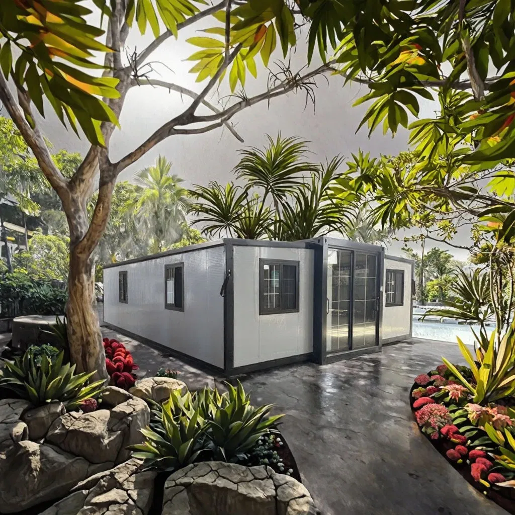 Guaranteed Quality 30FT Cabin Expandable Container House with Terrace for Hotel Modular House with Bathroom and Kitchen