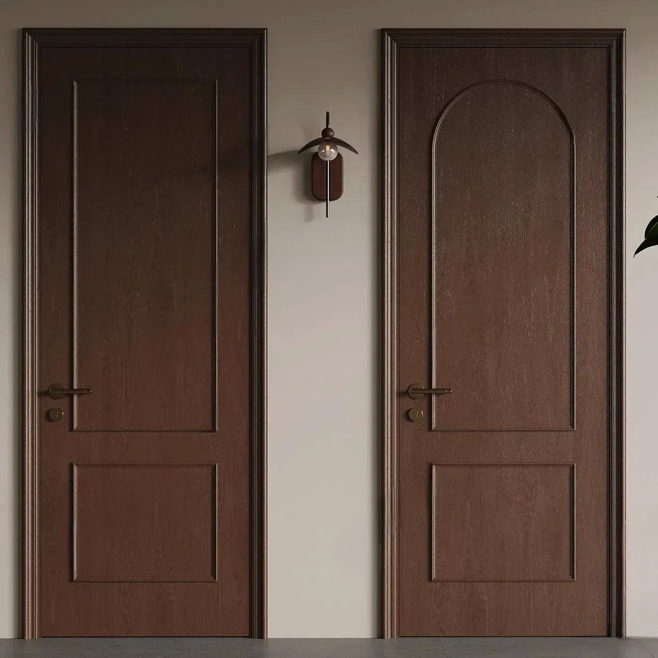 House Interior Acoustic Wooden Door Laminated MDF Wood Entry Room Door for Apartment, Hotel, Hospital, School