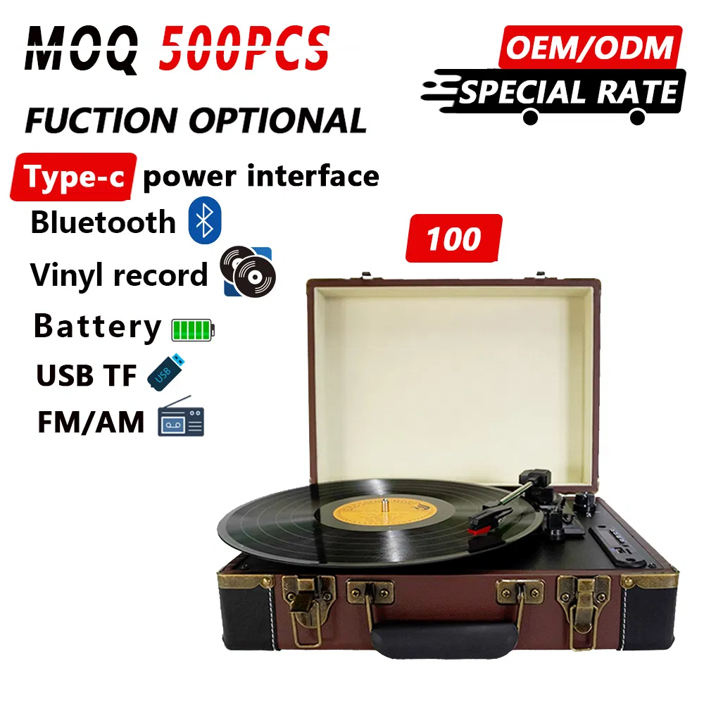 Портативный чемодан-проигрыватель винила R-100 с Bluetooth