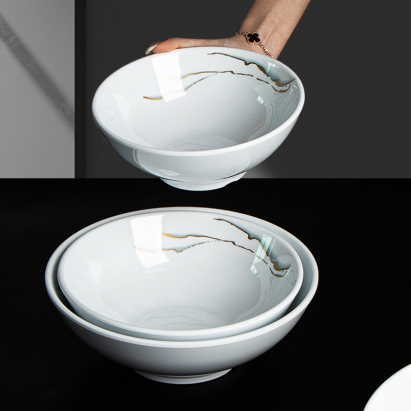 Gold Marble Noodle Soup Bowl Melamine Dinnerware Custom Ramen Bowl for Restaurant