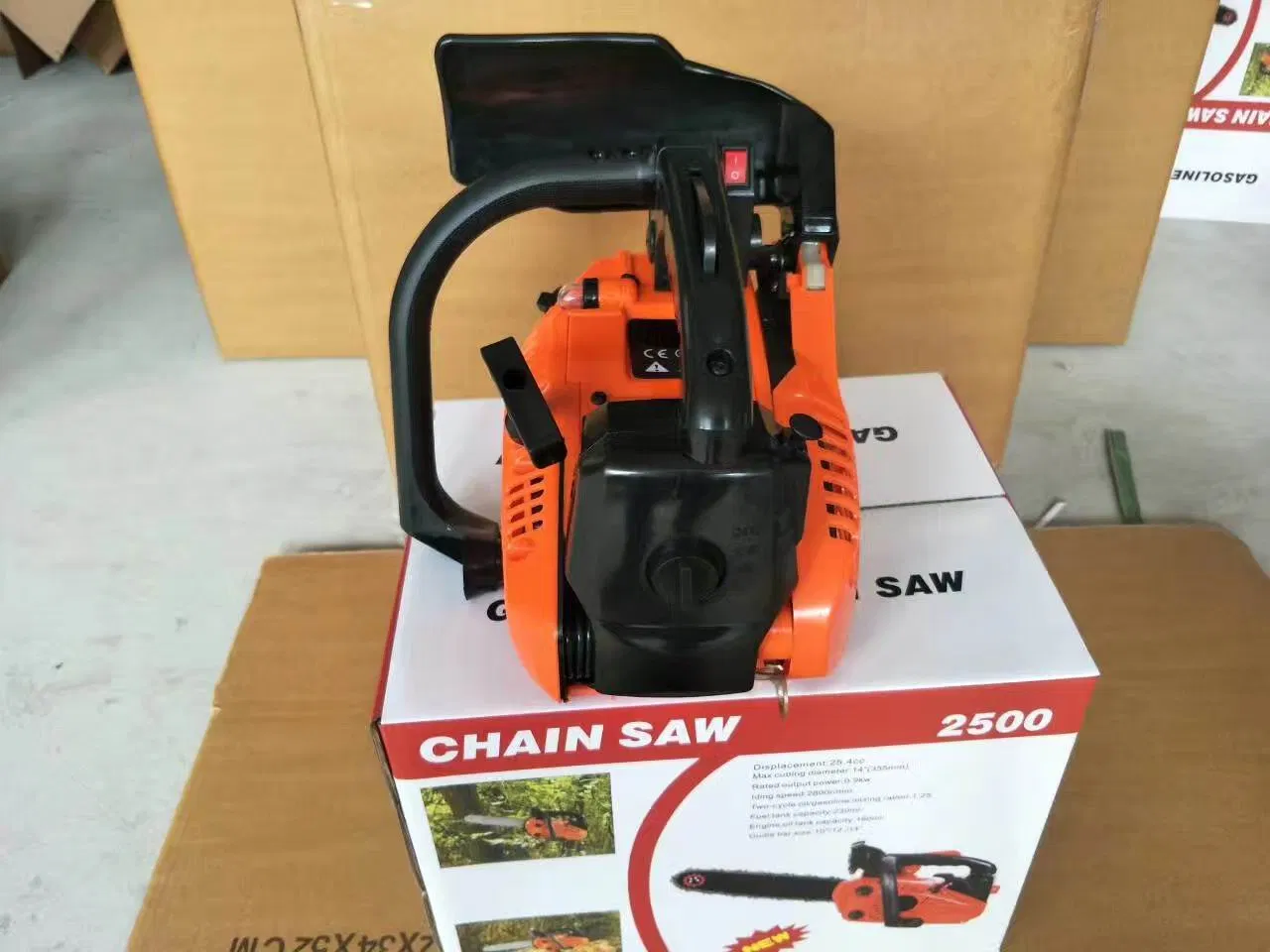 High Quality 25.4cc Top Handle Gasoline 2500 Chainsaw, Oil Saw, Timber Saw Power Chainsaw
