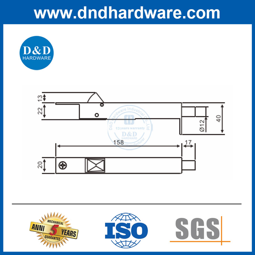 High Quality Door Hardware Automatic Flush Door Bolt in Antique Brass