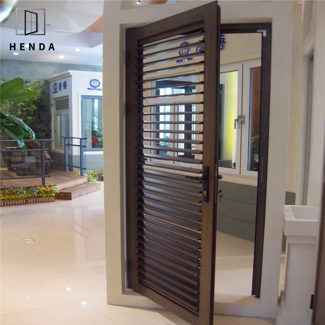 Customized Size Exterior Glass Louver Door Aluminium Louver Door