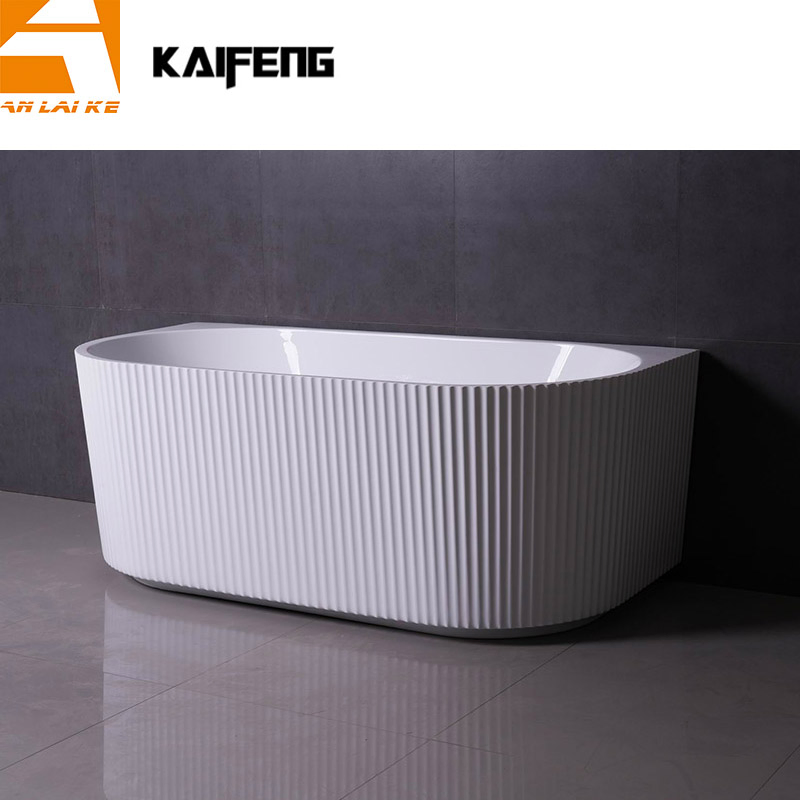 Угловая акриловая ванна Freestanding с рифлением