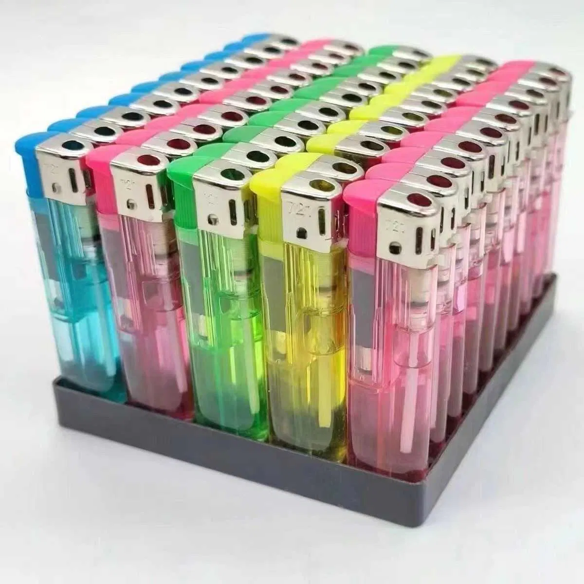 Cheapest Price Disposable Gas Lighter Electric Pocket Cigarettes Lighter Disposable Lighters Transparent Plastic Lighter