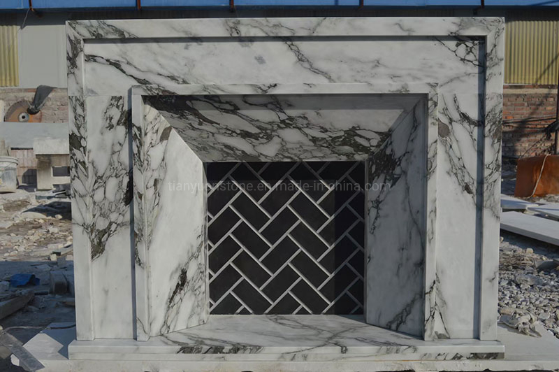 French Style Fireplace Surround White Marble Fireplace Surround