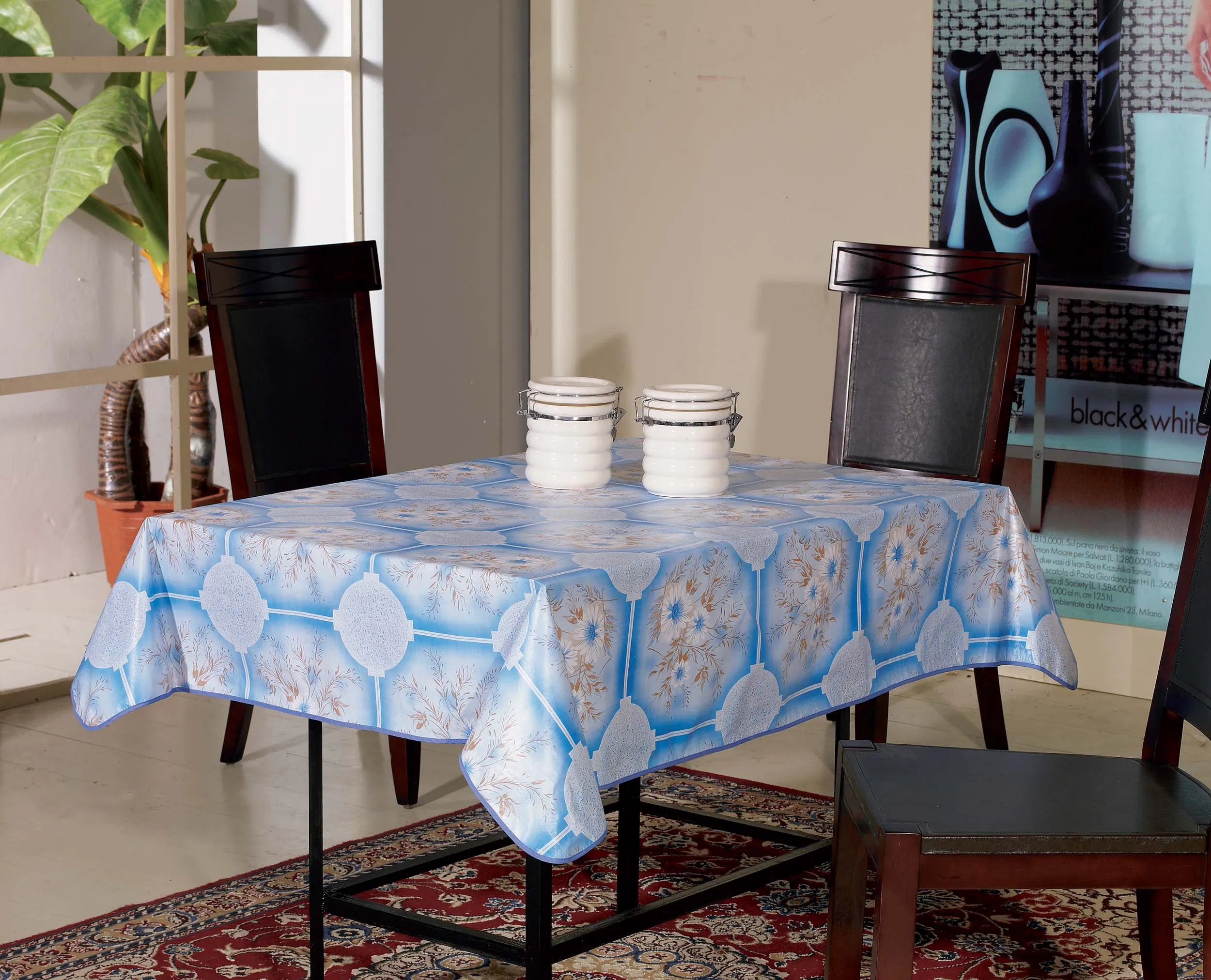 Wholesale Printed Plastic PVC Tablecloth with Nonwoven Backing