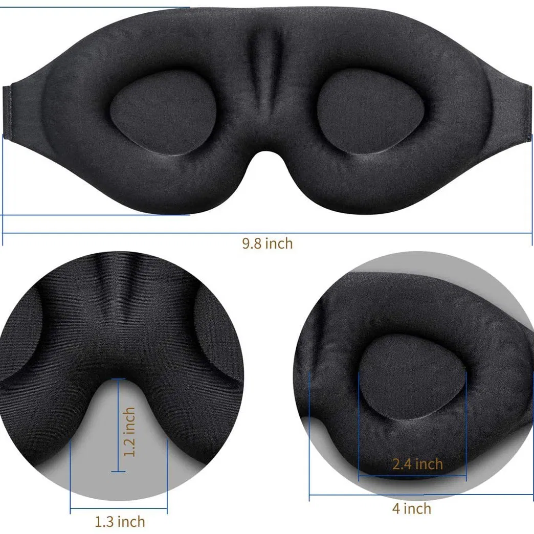 Sleep Eye Mask for Men Women, 3D Contoured Cup Sleeping Mask & Blindfold, Concave Molded Night Sleep Mask, Block out Light, Soft Eye Shade Cover