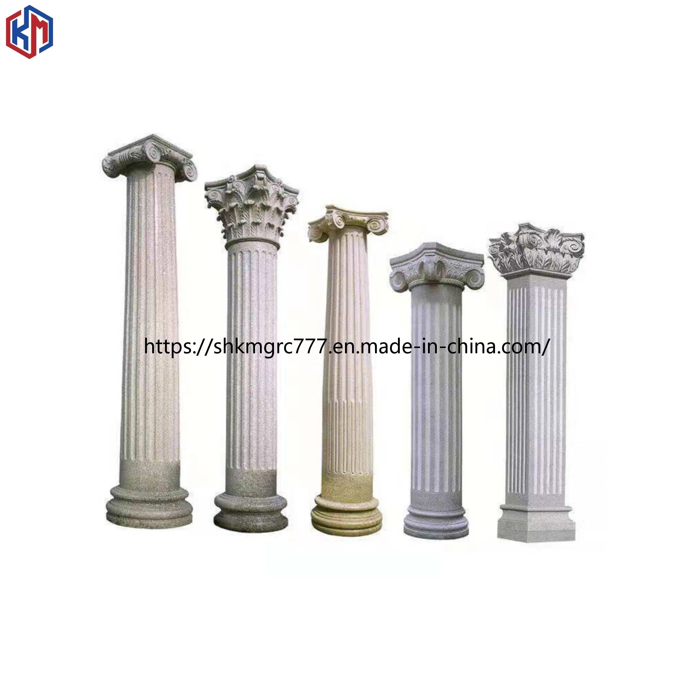 Grc Precast Stone Cement Tapered Round Column Pillar for House Hotel Decoration