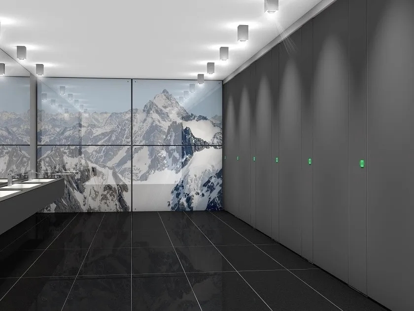 Smooth Surface Available in More Standard Colors Solid Color Compact Laminate HPL for Modern Toilet Partitions