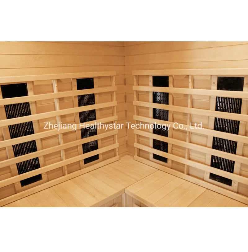 Угловая сауна с керамическим обогревом на 4 персоны