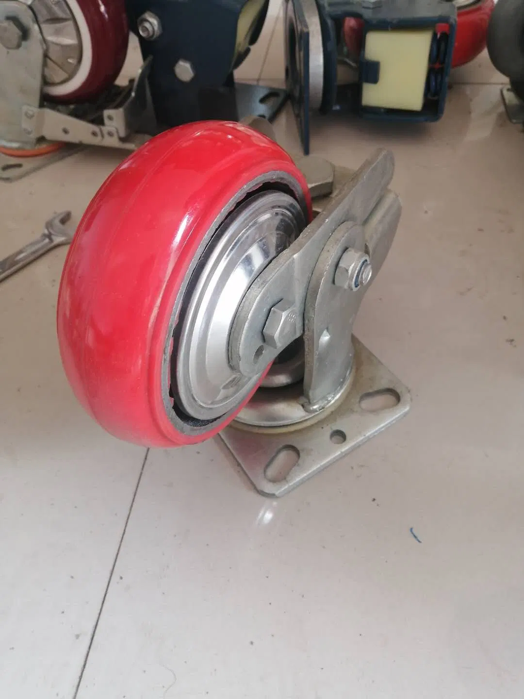 4"/5"/6"/8" PU Spring Thickened Damping Caster Wheel