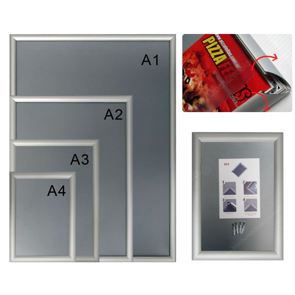 A1/A2/A3/A4 Aluminum Black Snap/Clip/Photo/Poster Frame