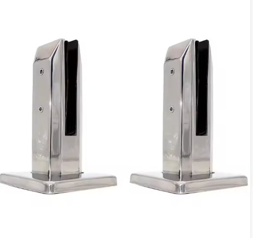 Square Single Glass Clamp for Contemporary Railing and Fencing