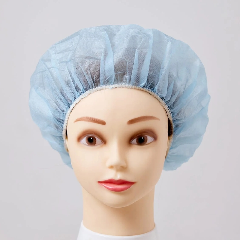 Disposable Blue Bouffant Cap, Balaclava Cap Elastic Hood with Face Mask, Protective Type, Suitable for Medical Nursing, Food Industry