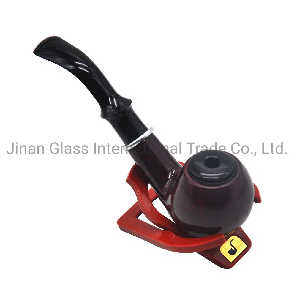 Round Pipe with Lid and Long Handle Flat Mouth Wooden Pipe Shylock Pipe