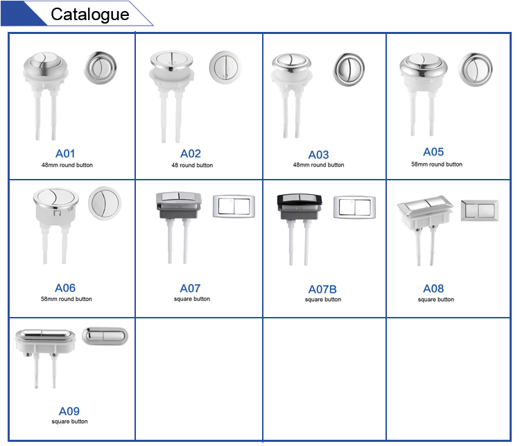 A05 Round Push Buttons Toilet Tank Fittings Double-Control