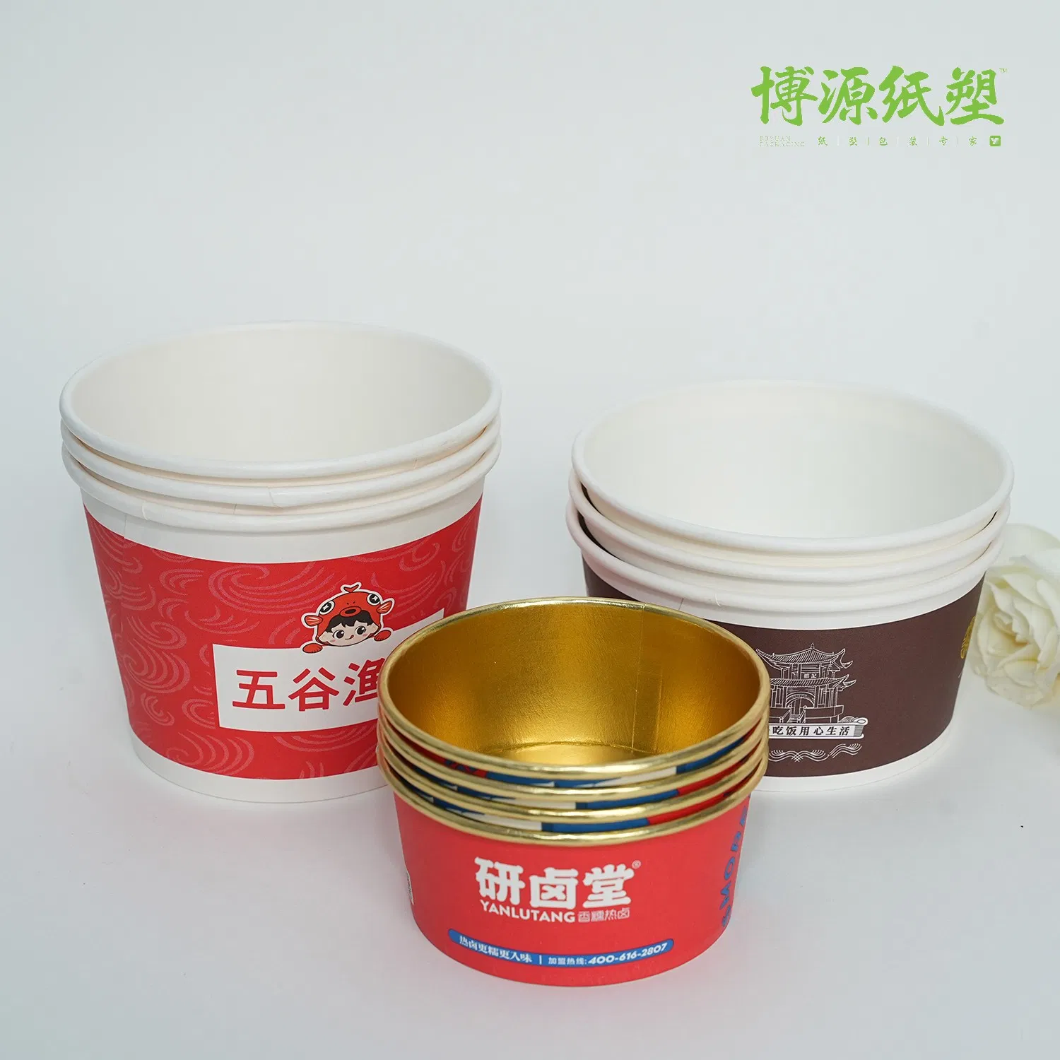 150-1000 Ml Disposable Paper Food Box /Bowl Fried Noodles Bucket Container Porridge Take Away Box Ice Cream Box