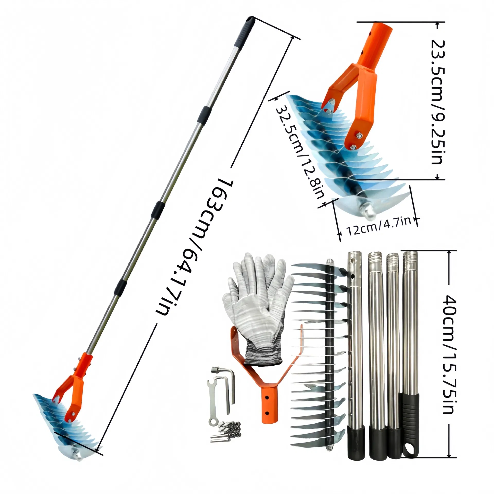 Factory Direct Sale Stainless Steel Garden Rake Lawn Weed Rake Garden Tools