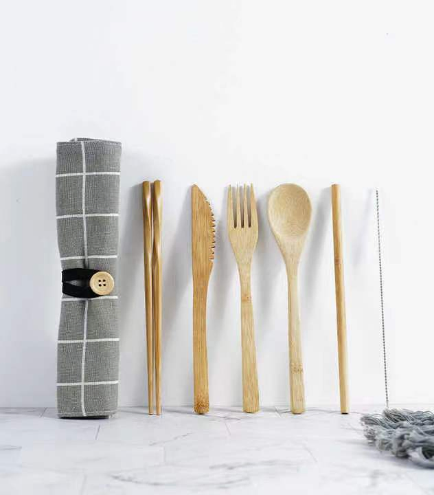 Eco-Friendly Bamboo Utensil Travel Set Camping Portable Cutlery Sets