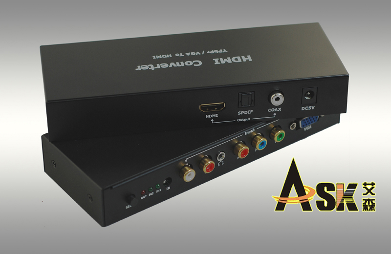 Конвертер YPbPr/VGA в HDMI с аудиовыходом