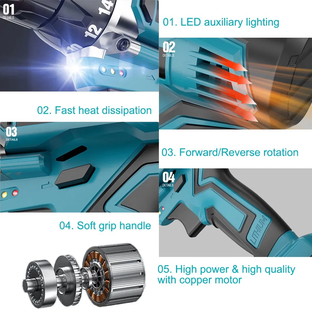 Аккумуляторная дрель Populus 21V, 2 скорости