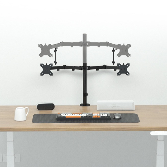 Dual Computer PC Monitor Stand 2 Arm Desk Mount PC Risers 2 Monitors Arm Double Computer Monitor Stand