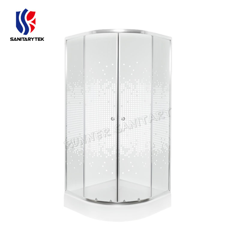 Bathroom Matt Black Aluminium Frame Quadrant Shower Enclosure