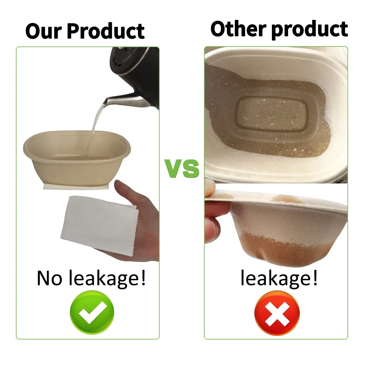 Custom Printed Biodegradable Square Uncoated Natural Square Box with Rustic Texture