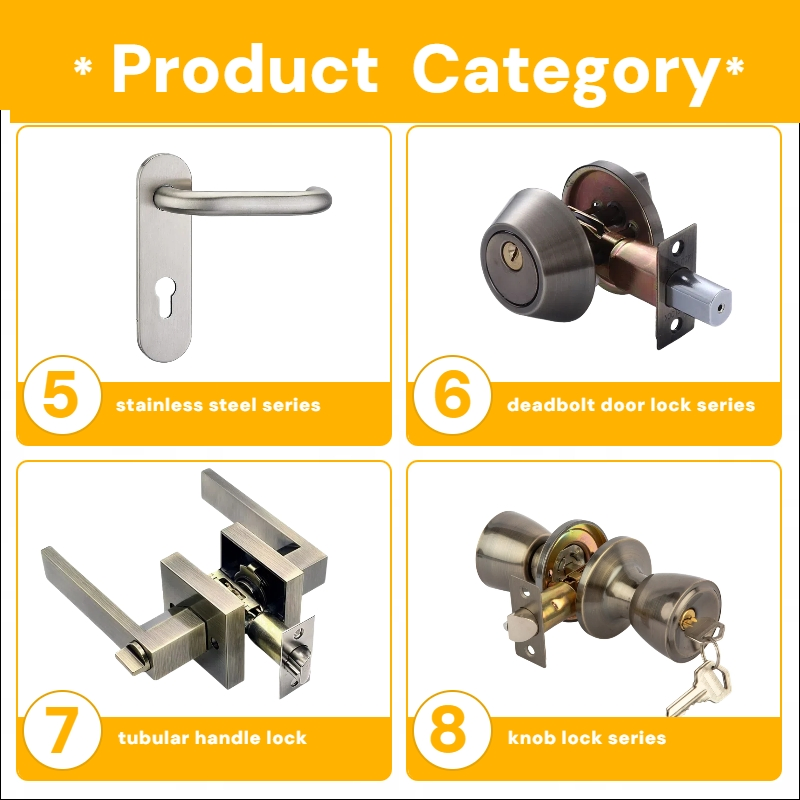 2025 American Hotsale Entrance Bedroom Door Hardware Sp-Et Round Knob Door Lock High Quality Security Door Lock