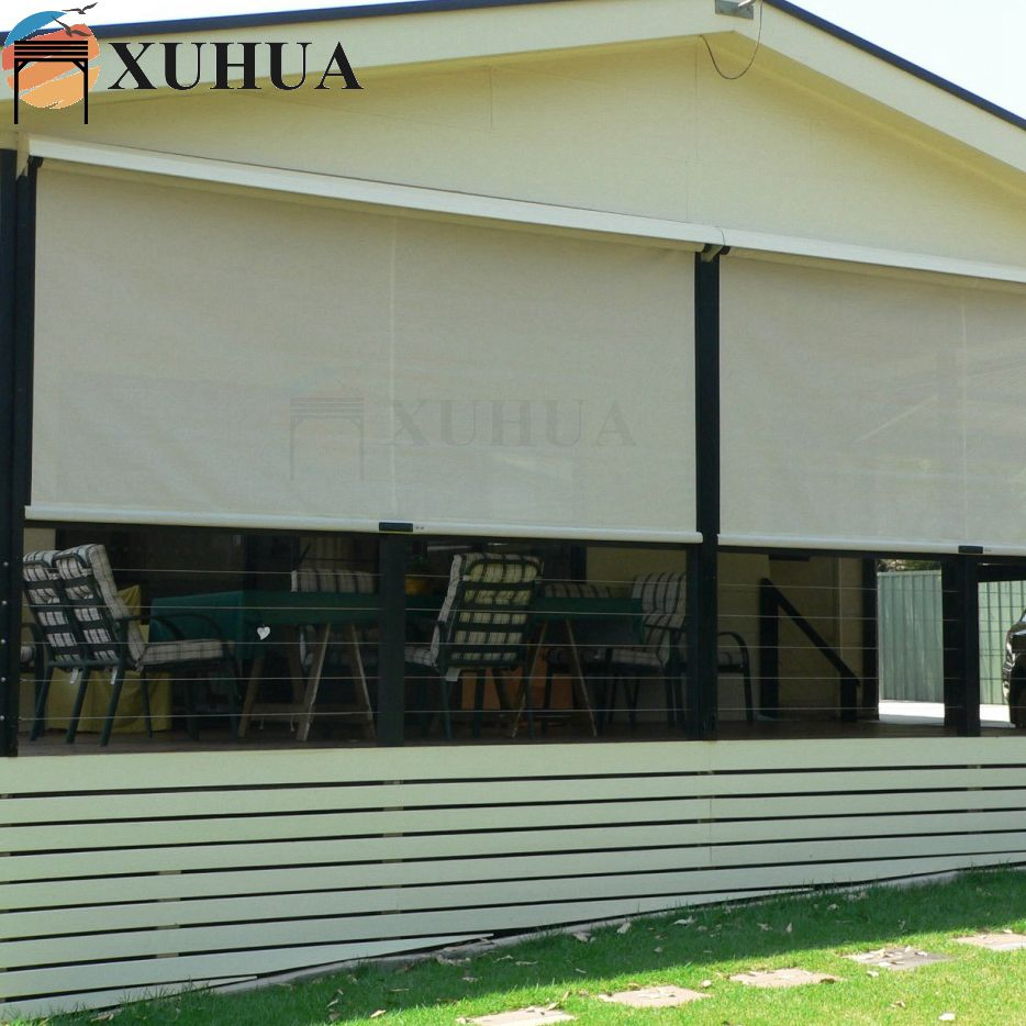 Xuhua Wholesale Electric Motorized Windproof Waterproof Zip Track Outdoor Sunshade Roller Blinds