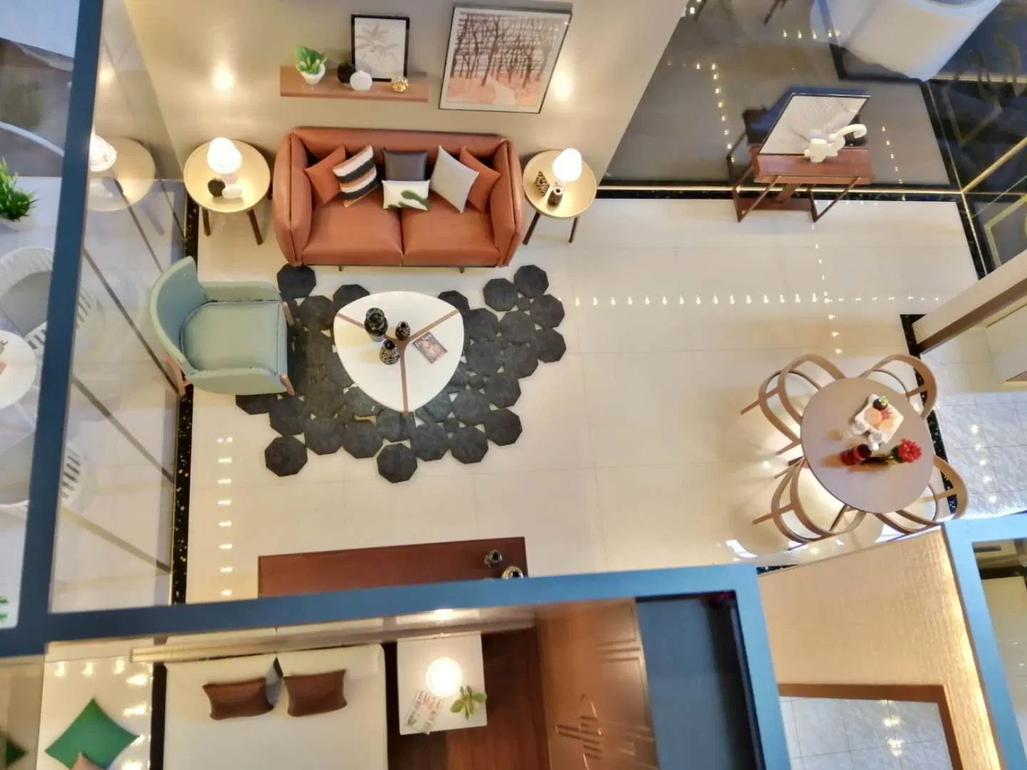 Professional Customized Modern Interior Layout Miniature Scale Model with Lighting Display