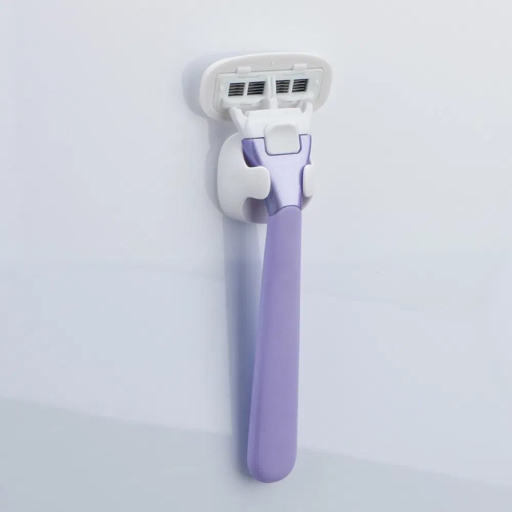 Women 6-Curved Blade Razor with Extra-Large Lubricating Strip Ergonomic Metal & Silicone Handle, Multi-Color Customization