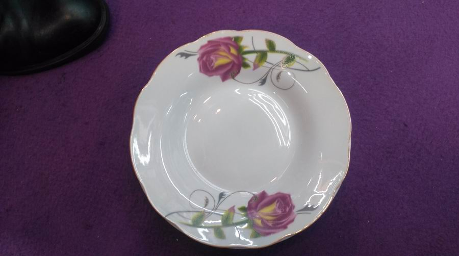 8"Soup Plate Cut Edge Cheap Flower Decal Porcelainware Ceramics Tableware