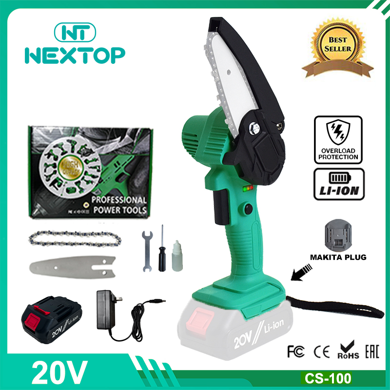 Nextop 20V Cordless Chain Saw with 2000mAh Li-ion Battery