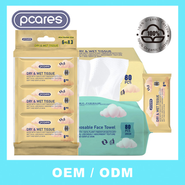 OEM Sustainable Cotton Soft Towel at Home Portable Clean Face Towel Disposable