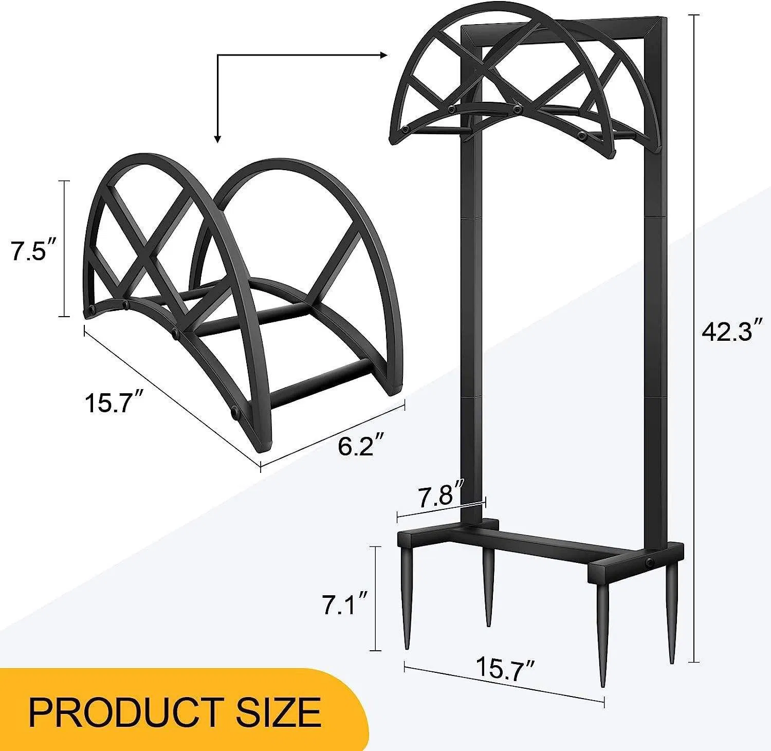 Freestanding Heavy Duty Detachable Storage Garden Hose Holder for Outside Yard Lawn