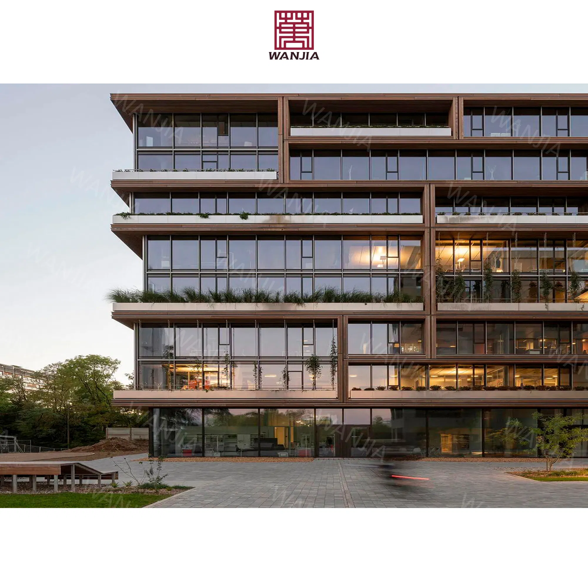 Premium Double Mirror Glass Aluminum Curtain Wall for Commercial Buildings