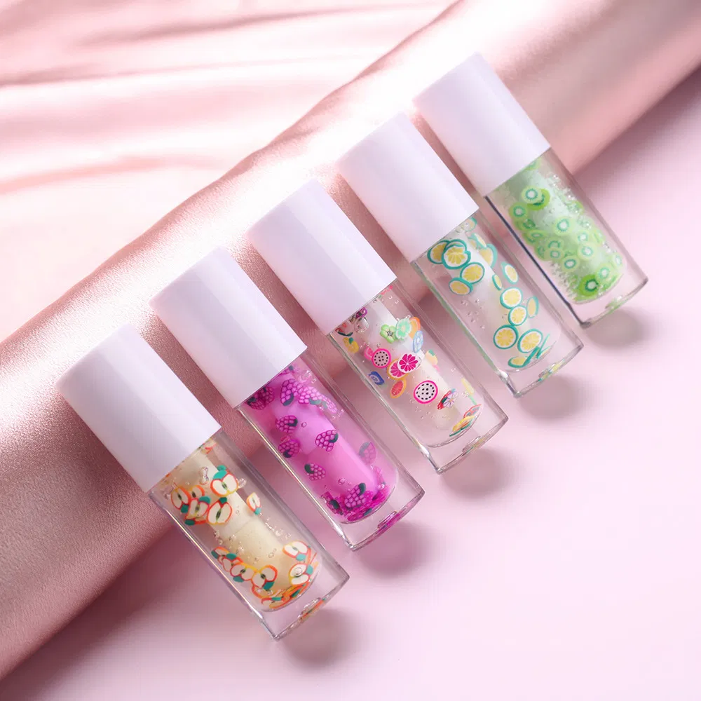 Private Label Wholesale Vegan Crystal Makeup Fruit Flavor Lipgloss Cute Lip Balm Oil
