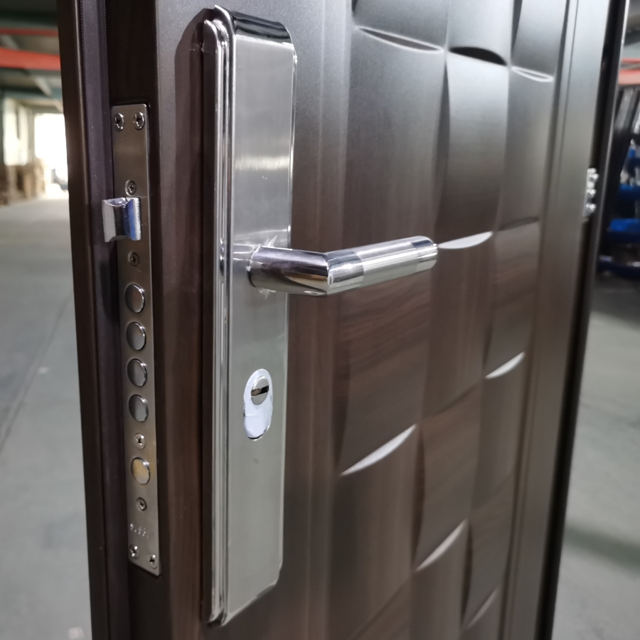 Black Safety Single Steel Security Modern Iron Exterior Interior Mexico Metal Door