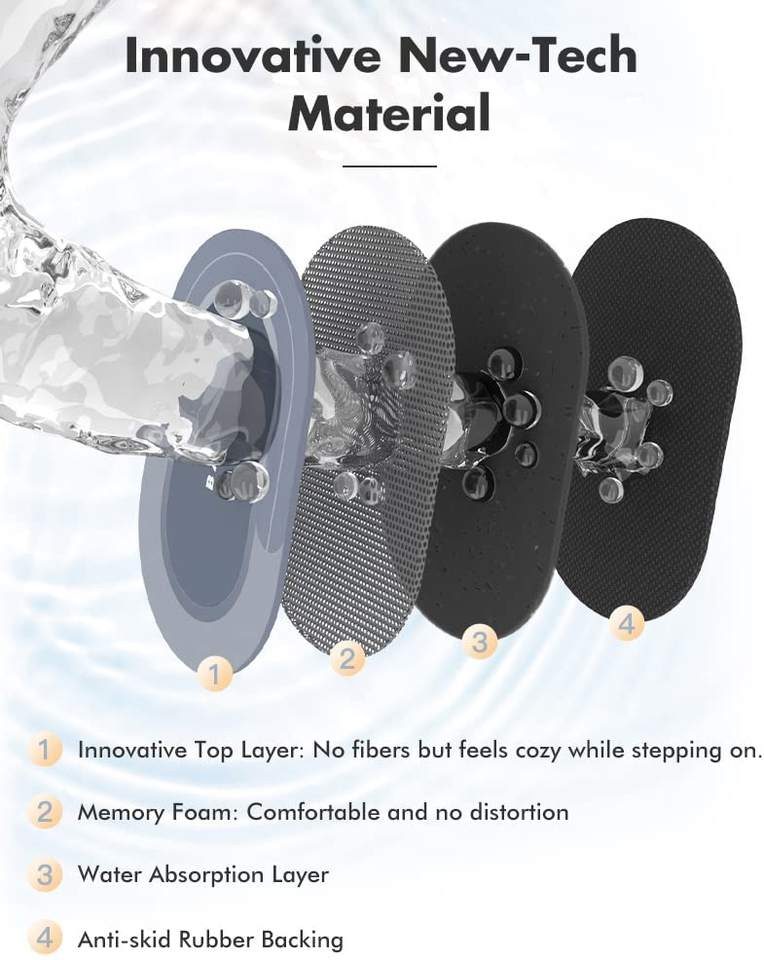 Friendly Anti Slip Fast Absorbent Floor Designer Diatom Bath Mats