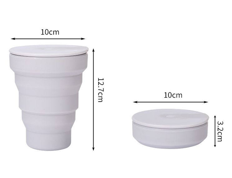 Складная силиконовая кружка 16oz с крышкой